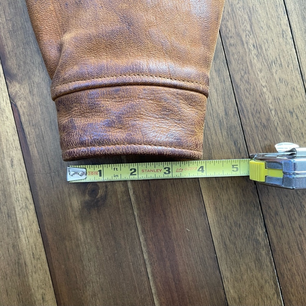 The Territory Ahead Brown Leather Bomber Jacket - Picture 8 of 13
